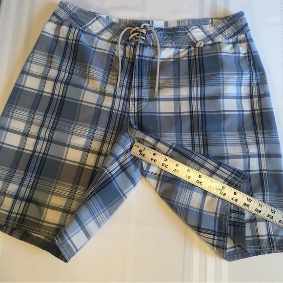 Polo Ralph Lauren Classic Blue & White Plaid Design Board Shorts Size 34 - Picture 5 of 8